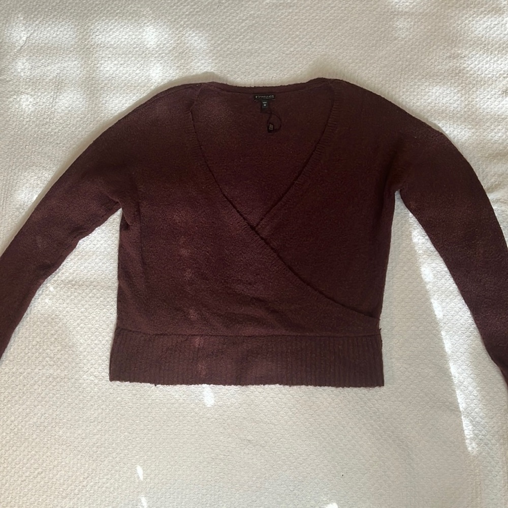 Burgundy Express Crisscross Sweater